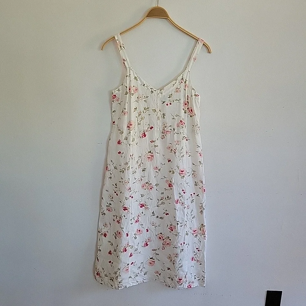 Cut Loose Midi‎ Dress Medium Sleeveless Beachy Boho Cottagecore Feminine Summer